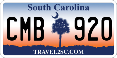 SC license plate CMB920