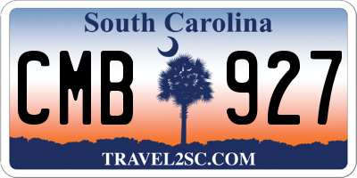 SC license plate CMB927