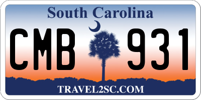 SC license plate CMB931