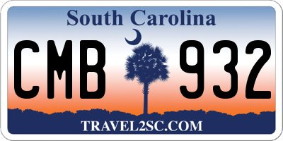 SC license plate CMB932