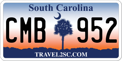 SC license plate CMB952