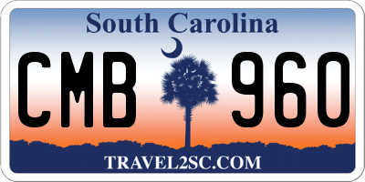SC license plate CMB960