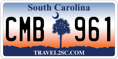 SC license plate CMB961