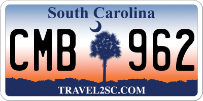 SC license plate CMB962