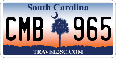 SC license plate CMB965