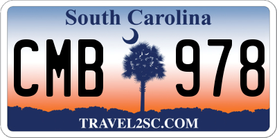 SC license plate CMB978