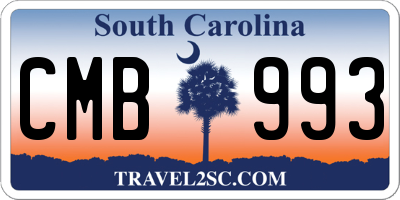 SC license plate CMB993