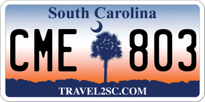 SC license plate CME803