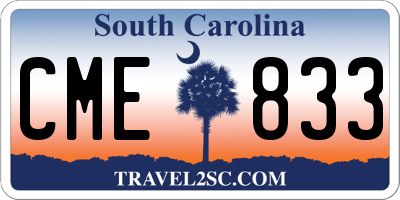 SC license plate CME833