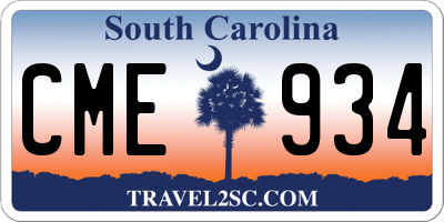 SC license plate CME934