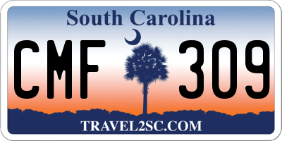 SC license plate CMF309