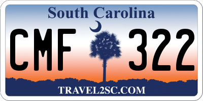 SC license plate CMF322