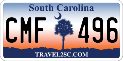 SC license plate CMF496