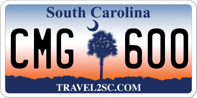 SC license plate CMG600
