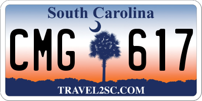 SC license plate CMG617