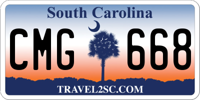 SC license plate CMG668