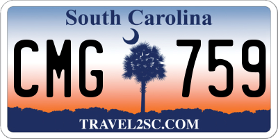 SC license plate CMG759