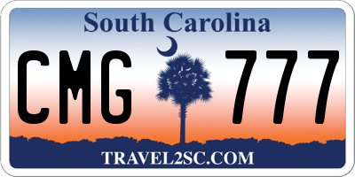 SC license plate CMG777