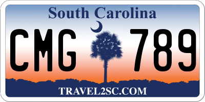 SC license plate CMG789