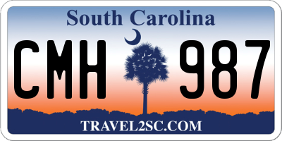 SC license plate CMH987