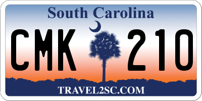 SC license plate CMK210