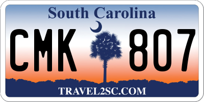 SC license plate CMK807