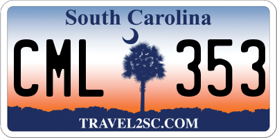 SC license plate CML353