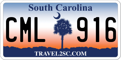 SC license plate CML916
