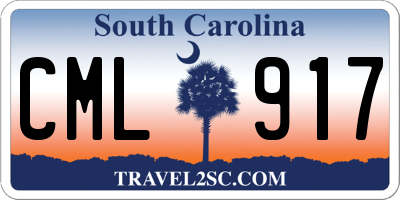 SC license plate CML917