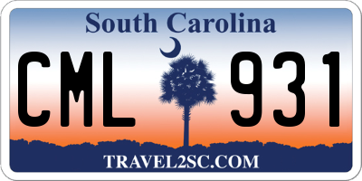 SC license plate CML931