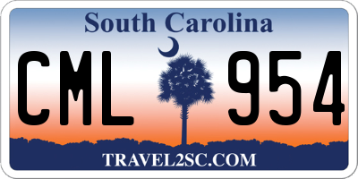 SC license plate CML954