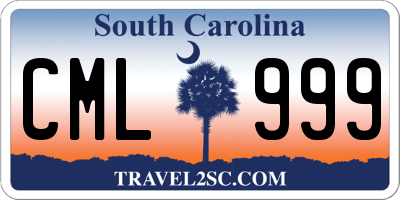 SC license plate CML999