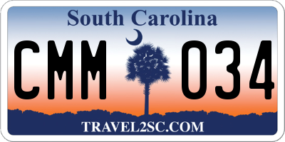 SC license plate CMM034