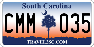 SC license plate CMM035
