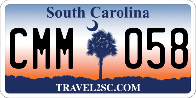 SC license plate CMM058