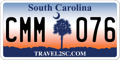 SC license plate CMM076