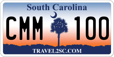 SC license plate CMM100