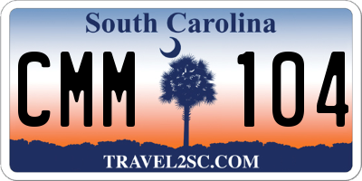 SC license plate CMM104