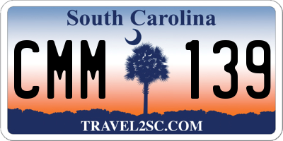 SC license plate CMM139