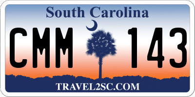 SC license plate CMM143