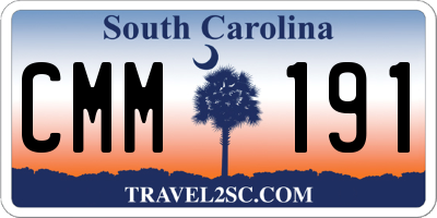SC license plate CMM191
