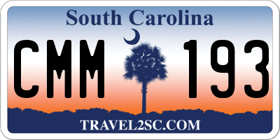 SC license plate CMM193