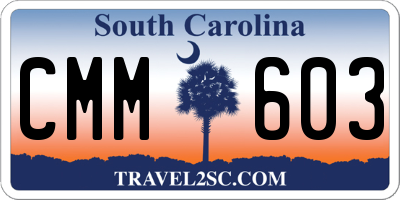 SC license plate CMM603