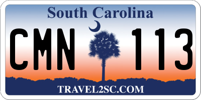 SC license plate CMN113
