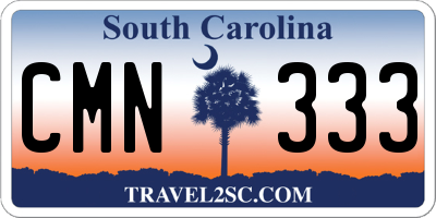 SC license plate CMN333