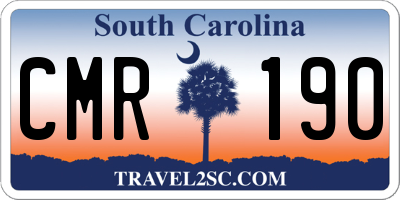 SC license plate CMR190