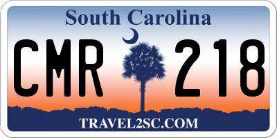 SC license plate CMR218