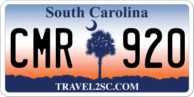 SC license plate CMR920