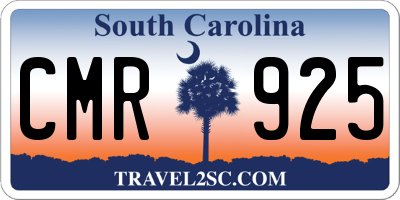 SC license plate CMR925