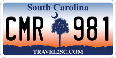 SC license plate CMR981